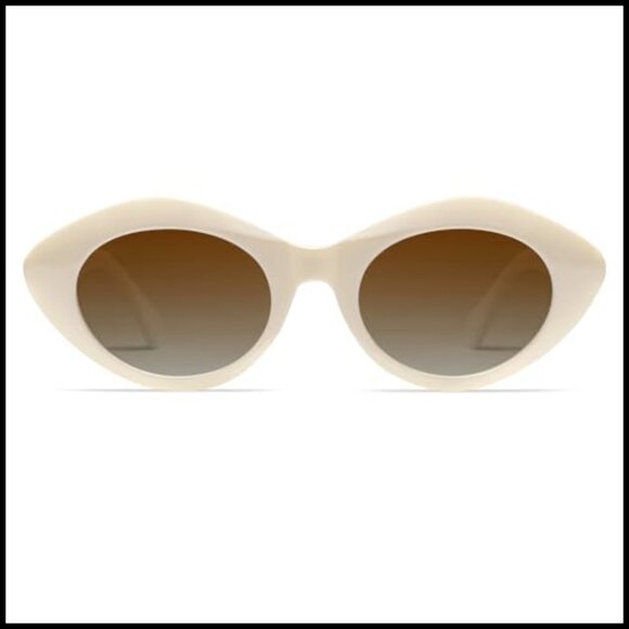Polarized Oval Sunglasses with Plastic Frame for Women